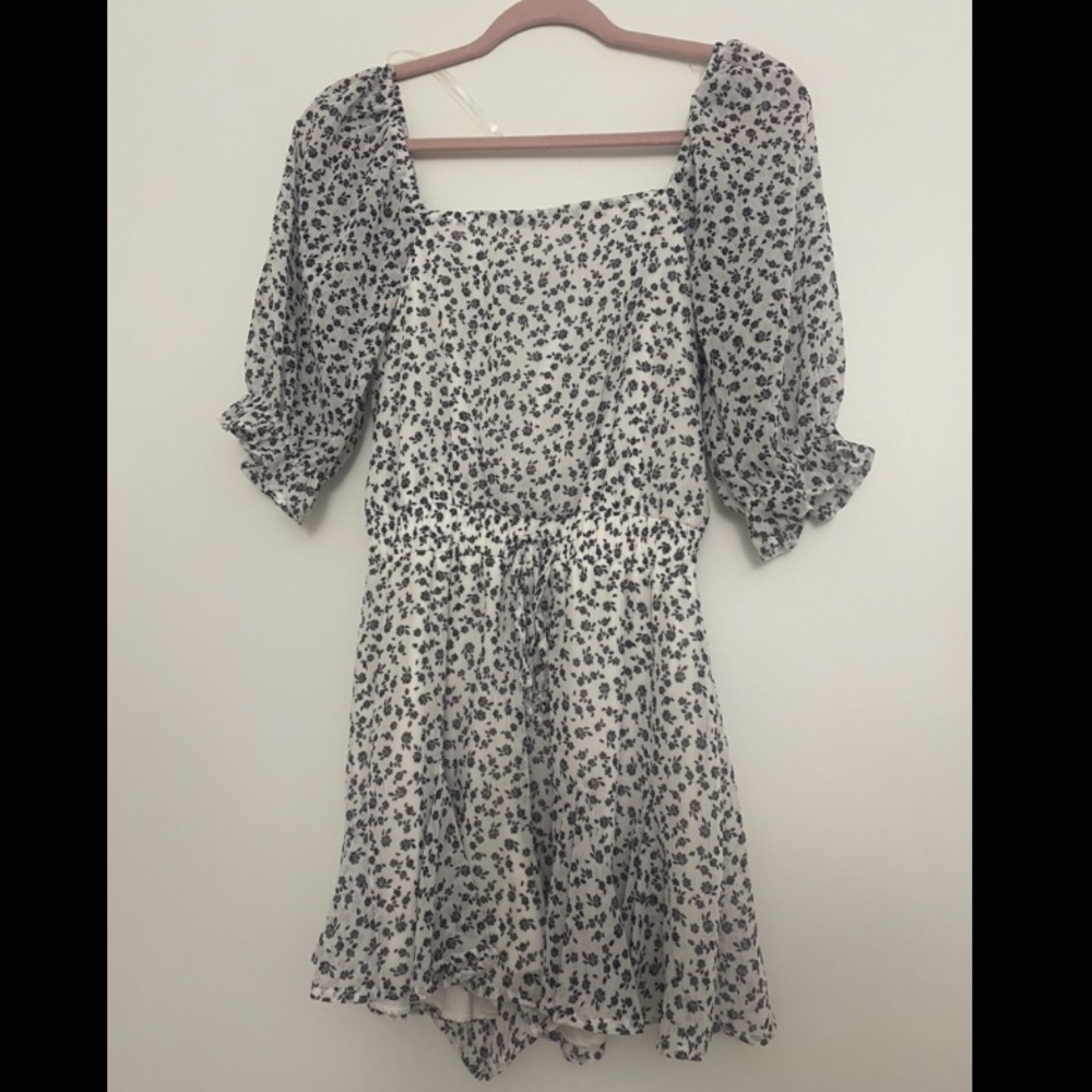 Black and White Floral Romper